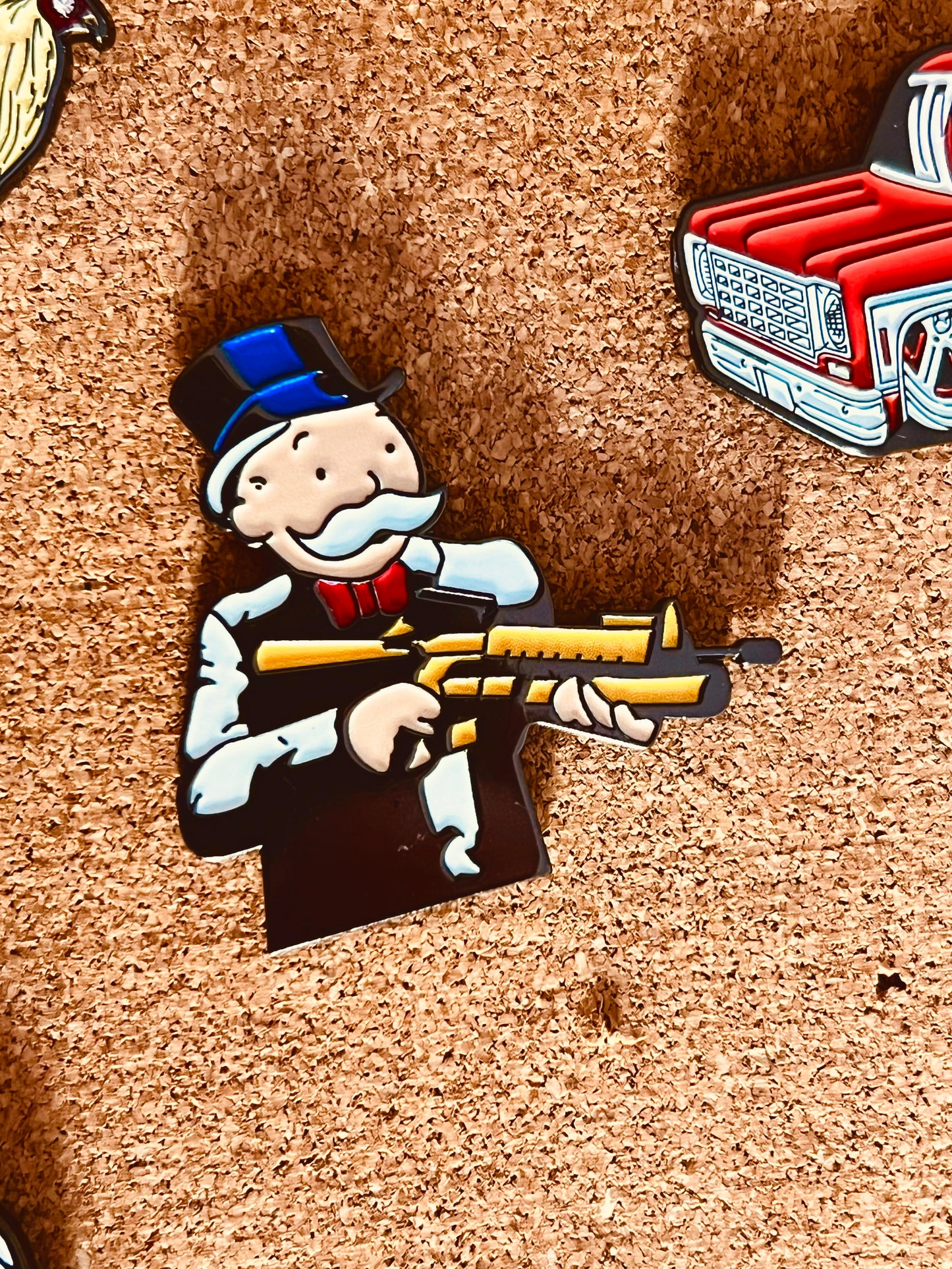 Mr. Monopoly hat pin